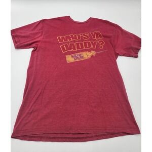 Men's XL Who's Ya Daddy? Vintage‎ Look Maroon SAVVY Tshirt Sugar daddy candy